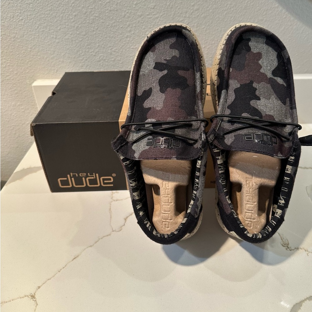 Hey Dude Men’s Camo Shoes - Black and Brown